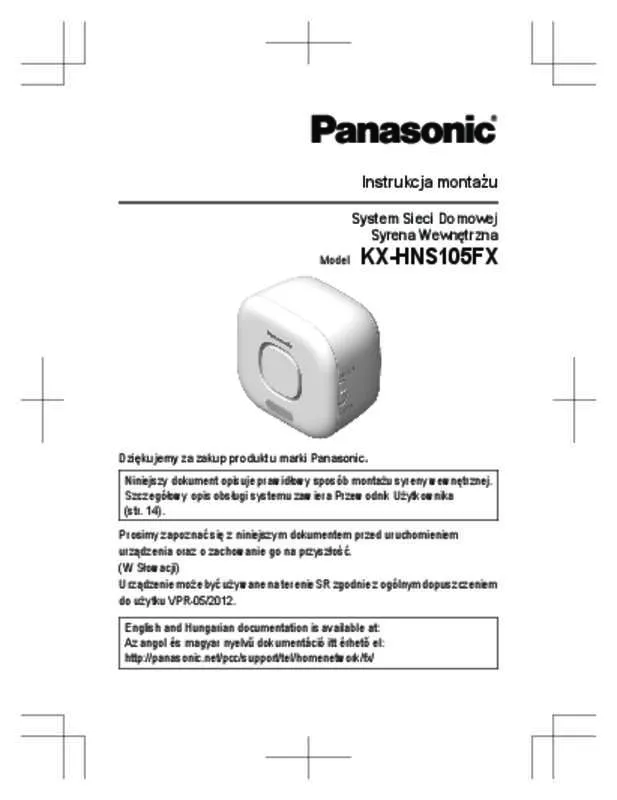 Mode d'emploi PANASONIC KX-HNS105FX