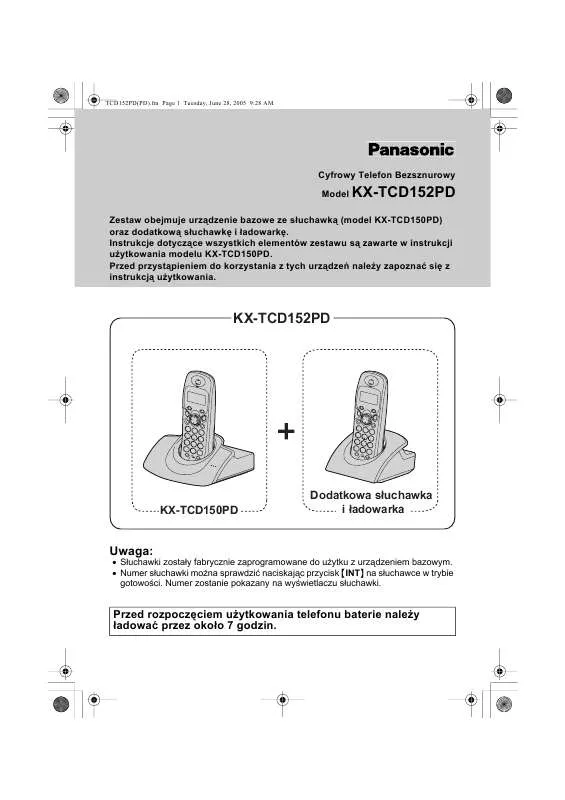 Mode d'emploi PANASONIC KX-TCD152PD