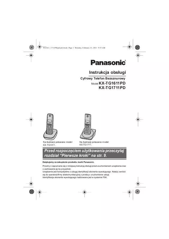 Mode d'emploi PANASONIC KX-TG1611PD