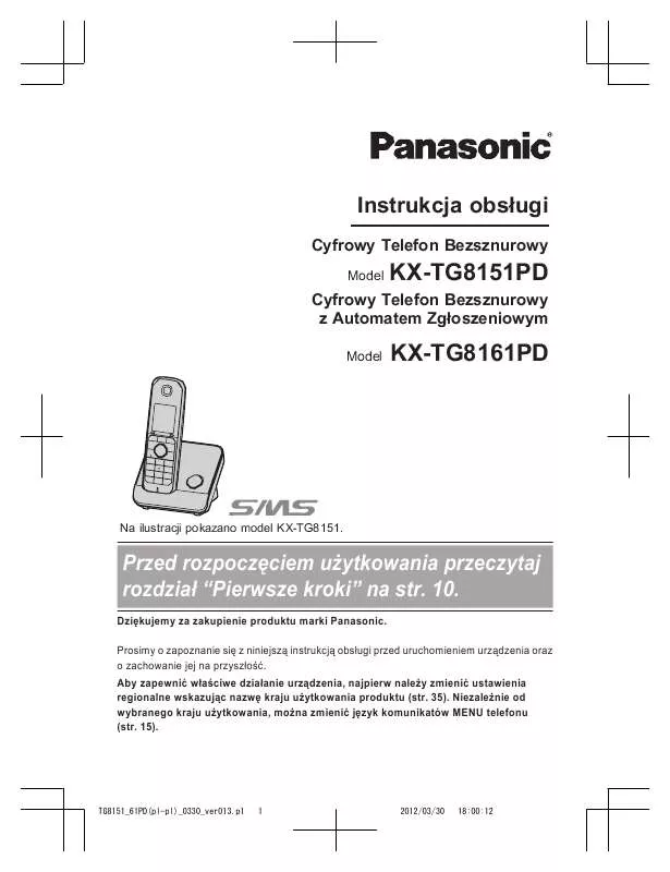 Mode d'emploi PANASONIC KX-TG8151PD