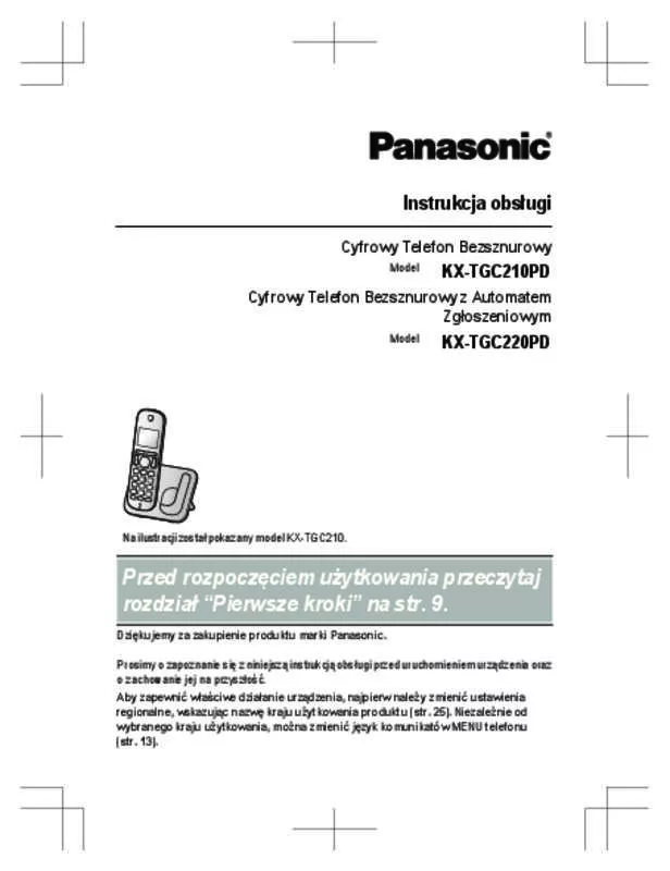 Mode d'emploi PANASONIC KX-TGC220PD