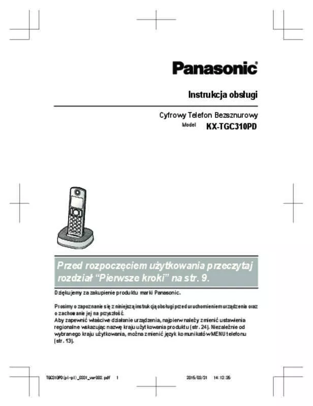 Mode d'emploi PANASONIC KX-TGC310PD