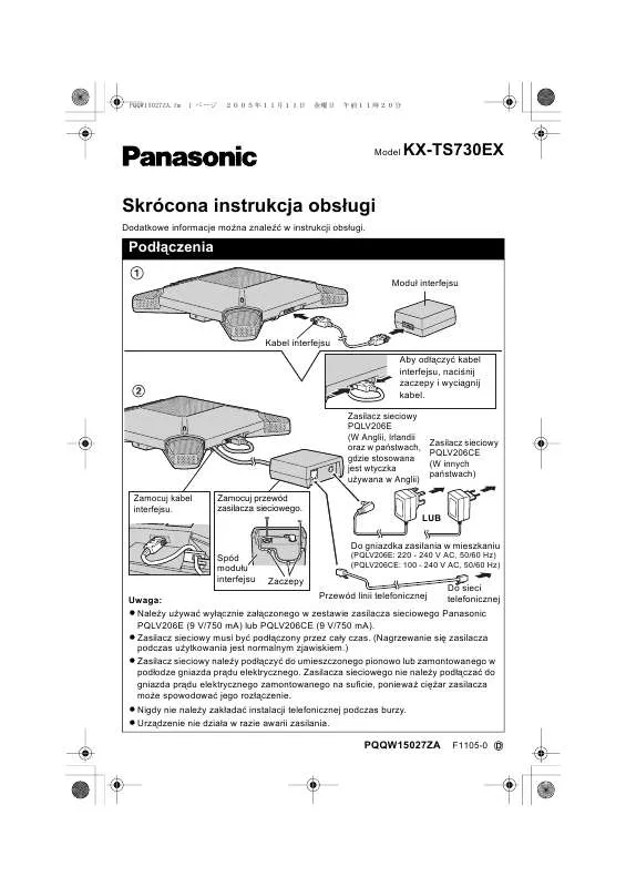 Mode d'emploi PANASONIC KX-TS730EX