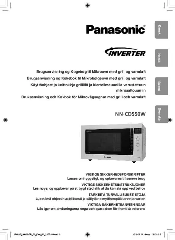 Mode d'emploi PANASONIC NN-CD550W