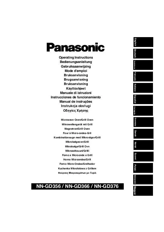 Mode d'emploi PANASONIC NN-GD356