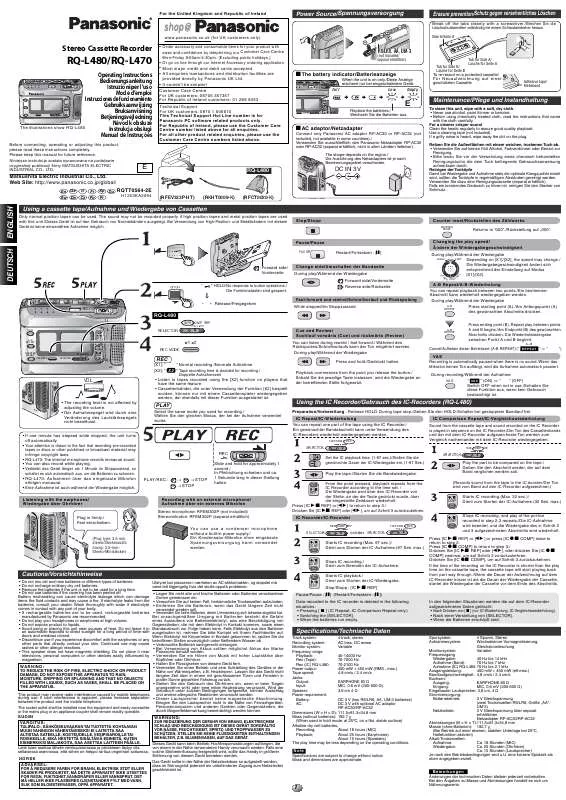 Mode d'emploi PANASONIC RQ-L470