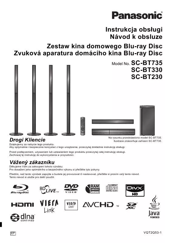 Mode d'emploi PANASONIC SCBT230EP