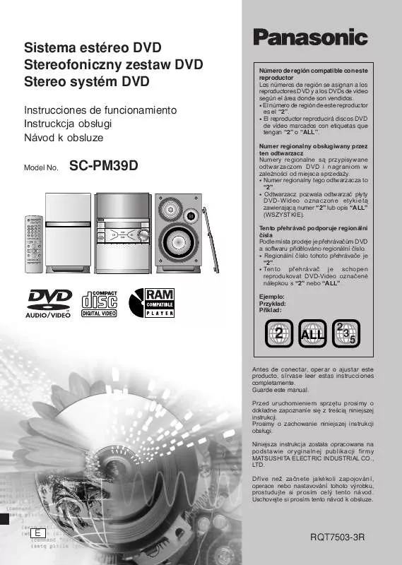 Mode d'emploi PANASONIC SCPM39D