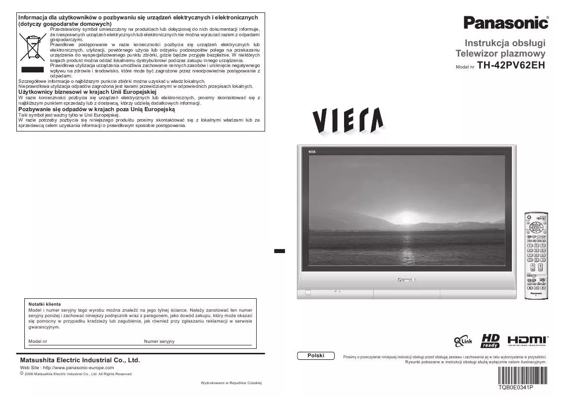 Mode d'emploi PANASONIC TH42PV62EH