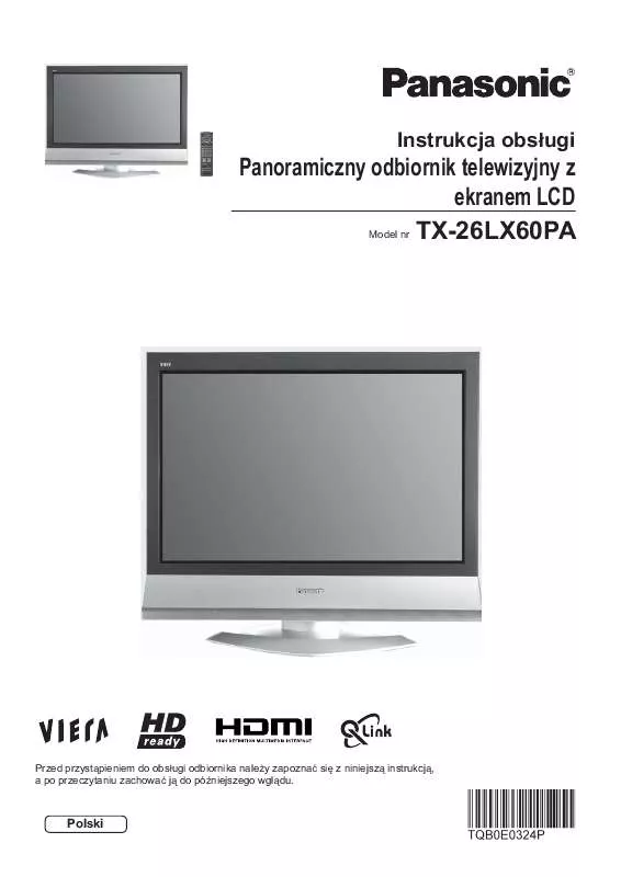 Mode d'emploi PANASONIC TX-26LX60PA