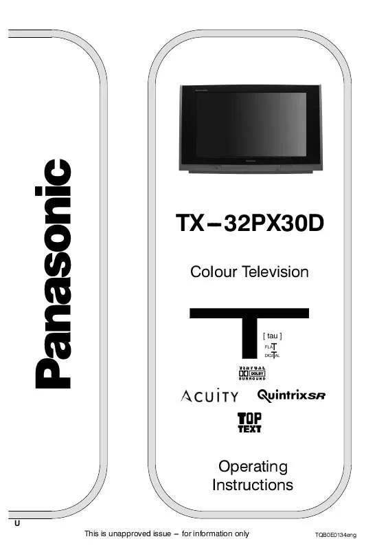 Mode d'emploi PANASONIC TX32PX30D