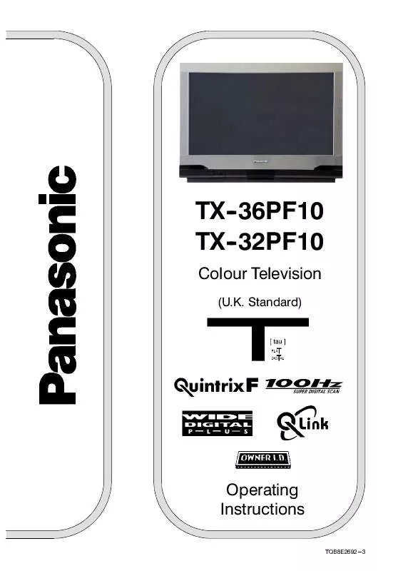 Mode d'emploi PANASONIC TX36PF10