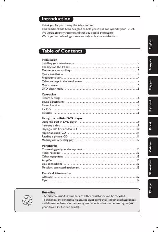 Mode d'emploi PHILIPS 14PT6107/58N