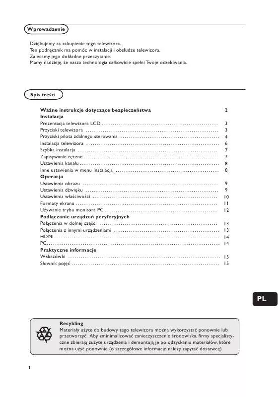 Mode d'emploi PHILIPS 15PFL4122