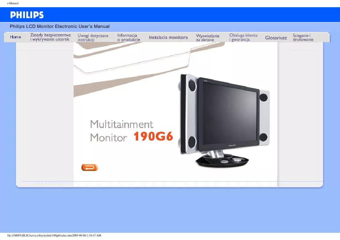 Mode d'emploi PHILIPS 190G6FB