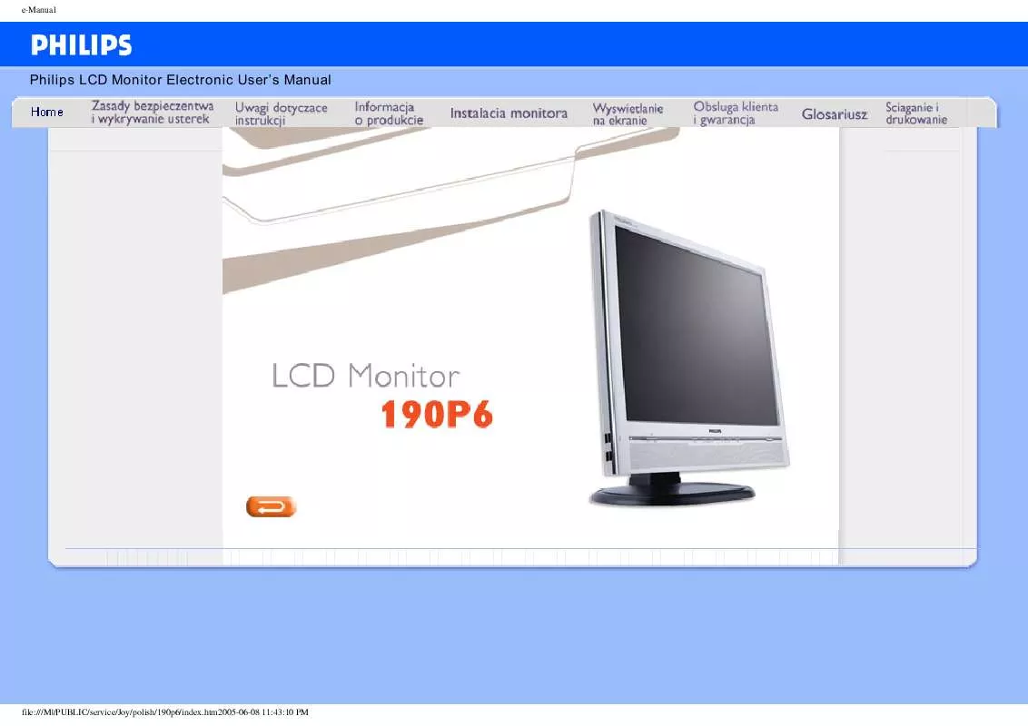 Mode d'emploi PHILIPS 190P6ES