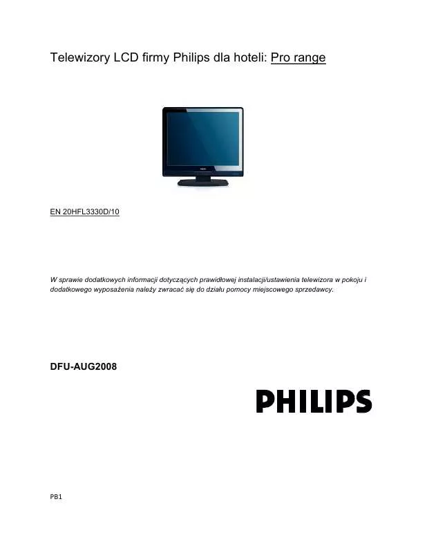 Mode d'emploi PHILIPS 20HFL3330D