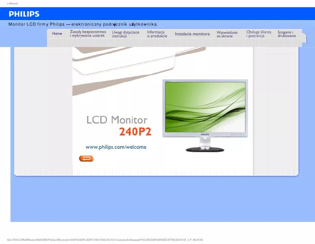 Mode d'emploi PHILIPS 240P2EB