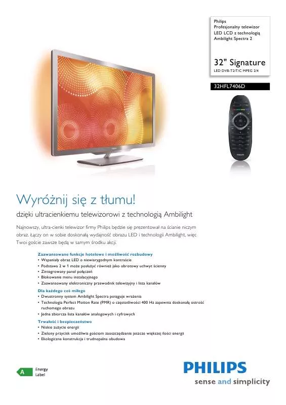 Mode d'emploi PHILIPS 32HFL7406D