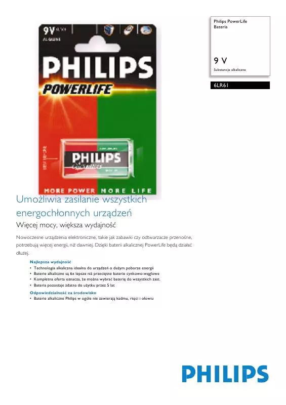 Mode d'emploi PHILIPS 6LR61