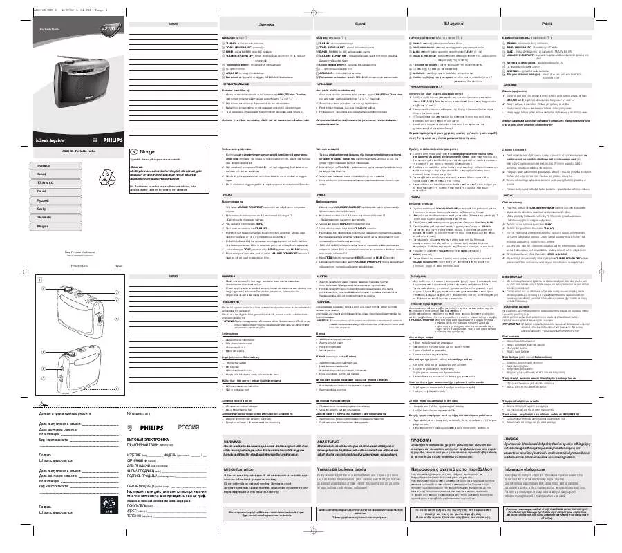 Mode d'emploi PHILIPS AE2160