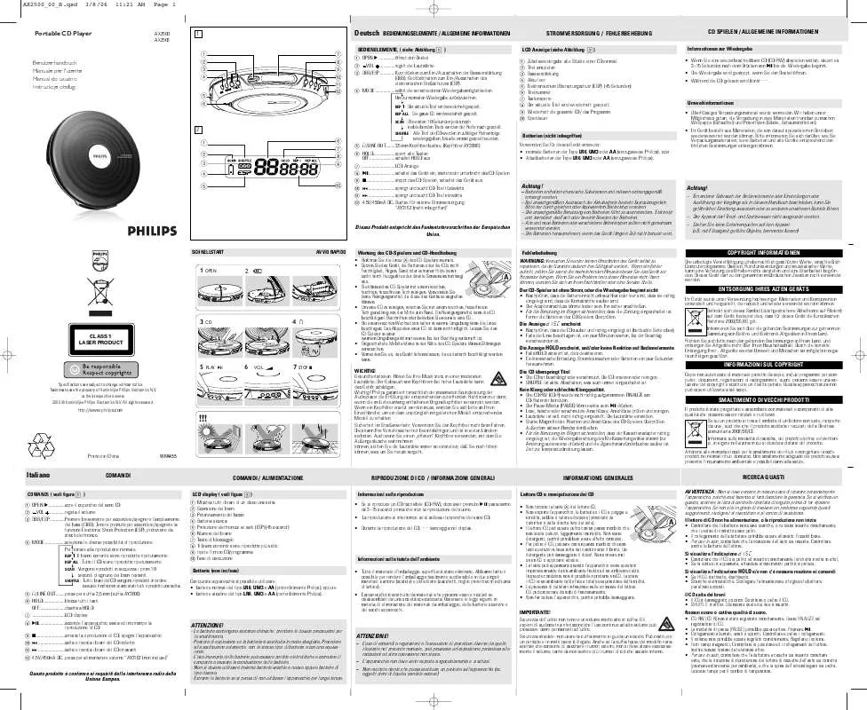 Mode d'emploi PHILIPS AX2500