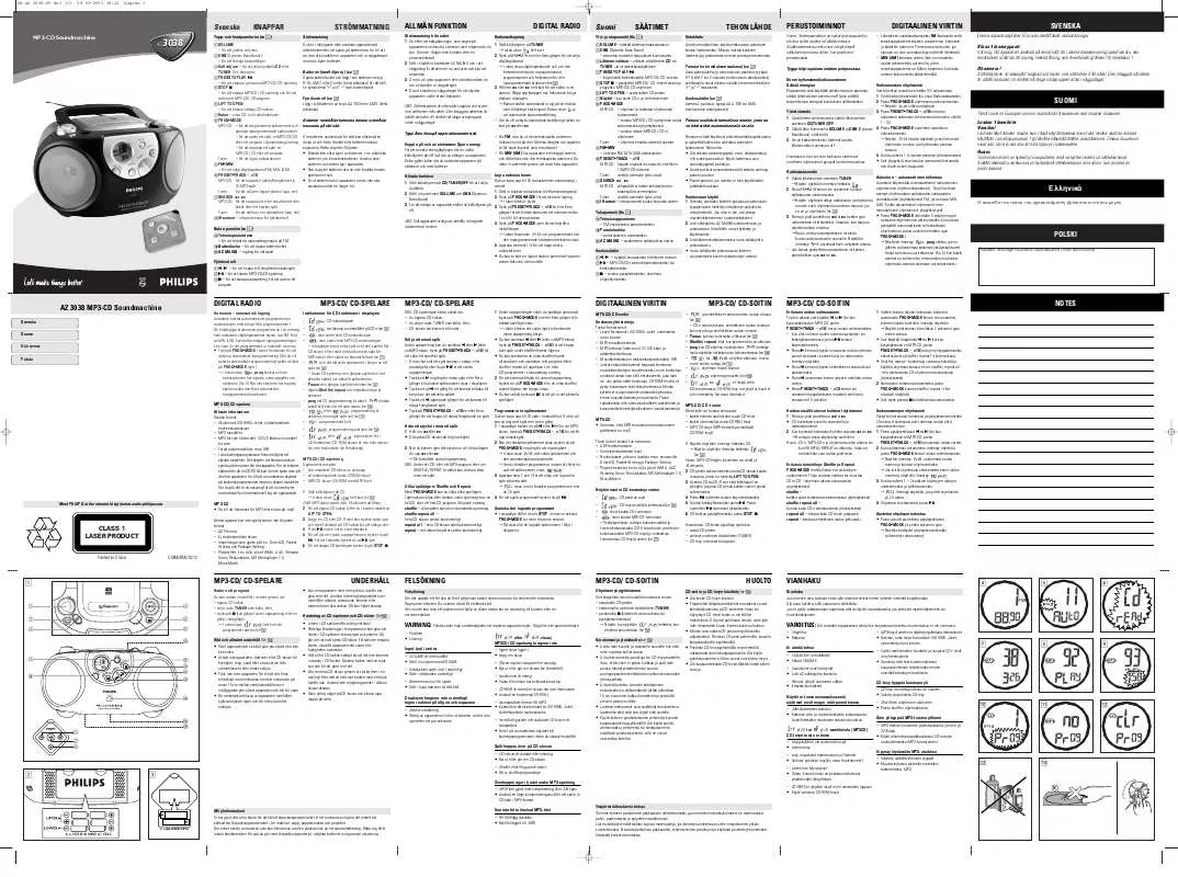 Mode d'emploi PHILIPS AZ3038