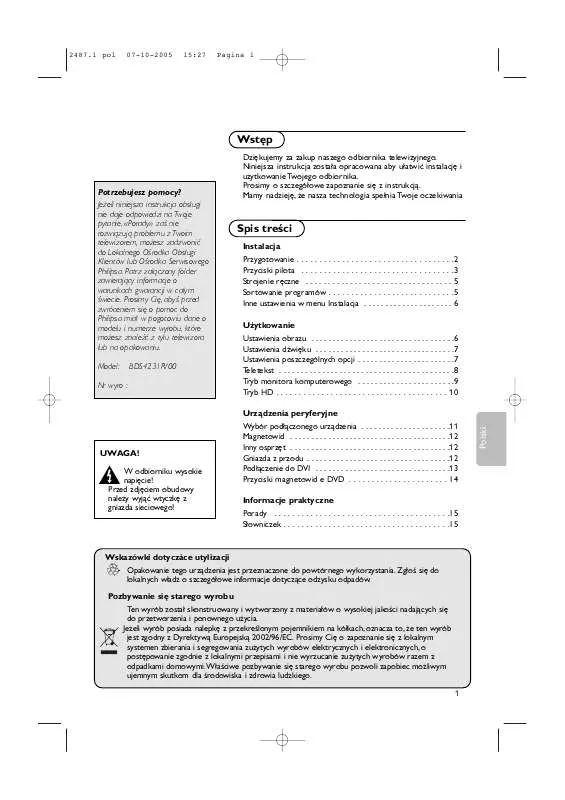 Mode d'emploi PHILIPS BDS4231R