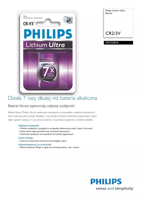 Mode d'emploi PHILIPS CRV3LB1A