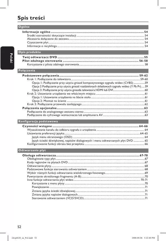 Mode d'emploi PHILIPS DVP6620