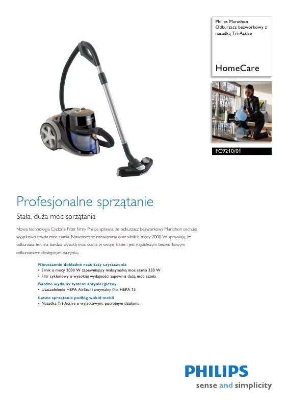 Mode d'emploi PHILIPS FC 9210