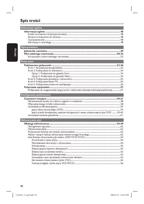 Mode d'emploi PHILIPS HTS3011