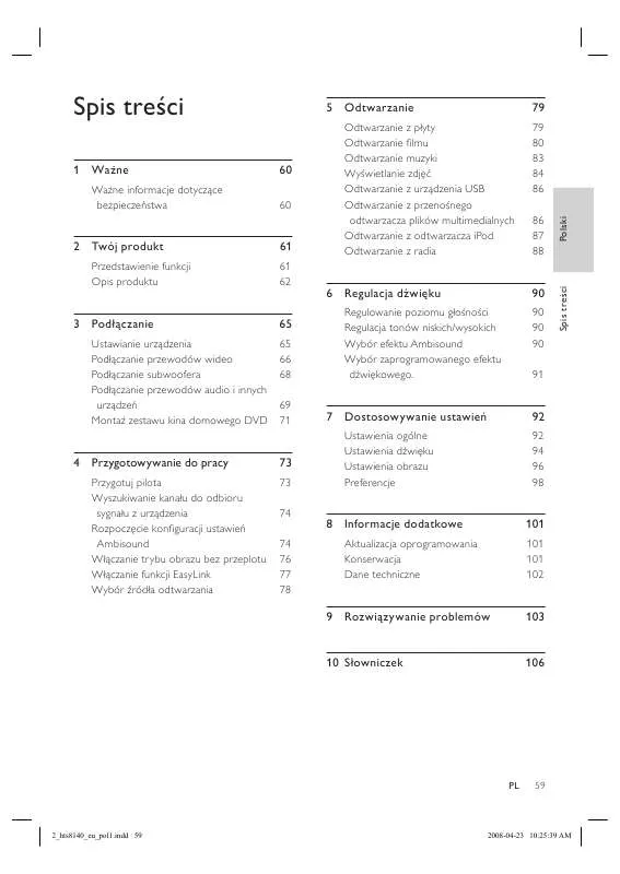 Mode d'emploi PHILIPS HTS8140