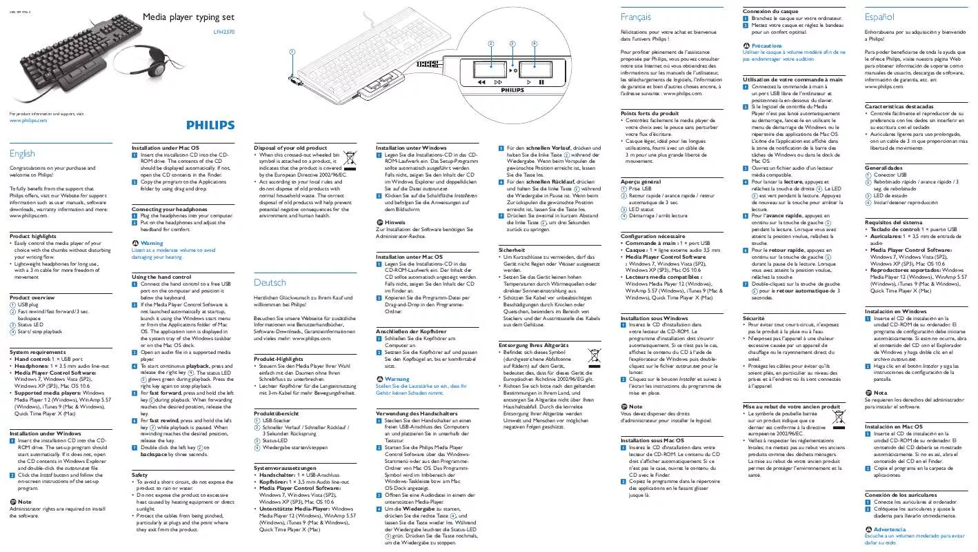 Mode d'emploi PHILIPS LFH2370