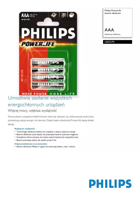 Mode d'emploi PHILIPS LR03-P4