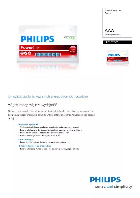 Mode d'emploi PHILIPS LR03P12W