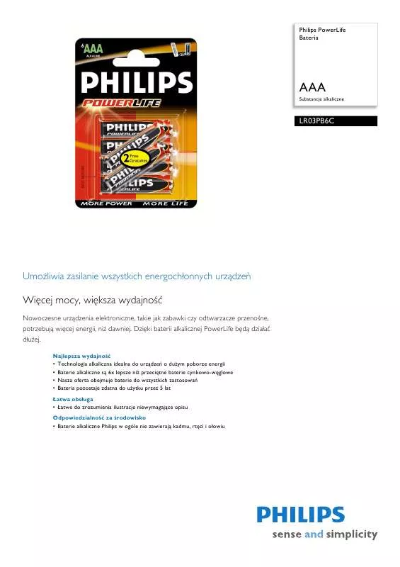 Mode d'emploi PHILIPS LR03PB6C