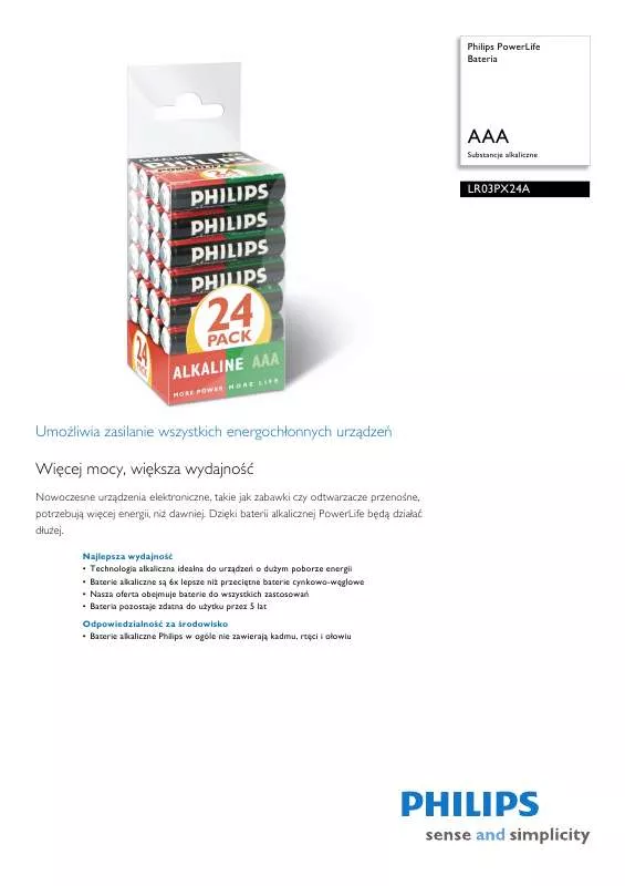 Mode d'emploi PHILIPS LR03PX24A