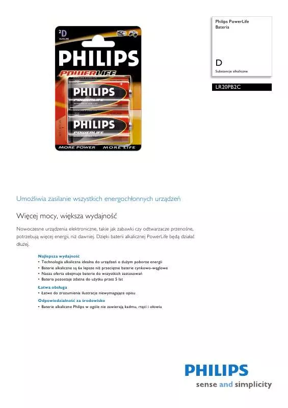 Mode d'emploi PHILIPS LR20PB2C