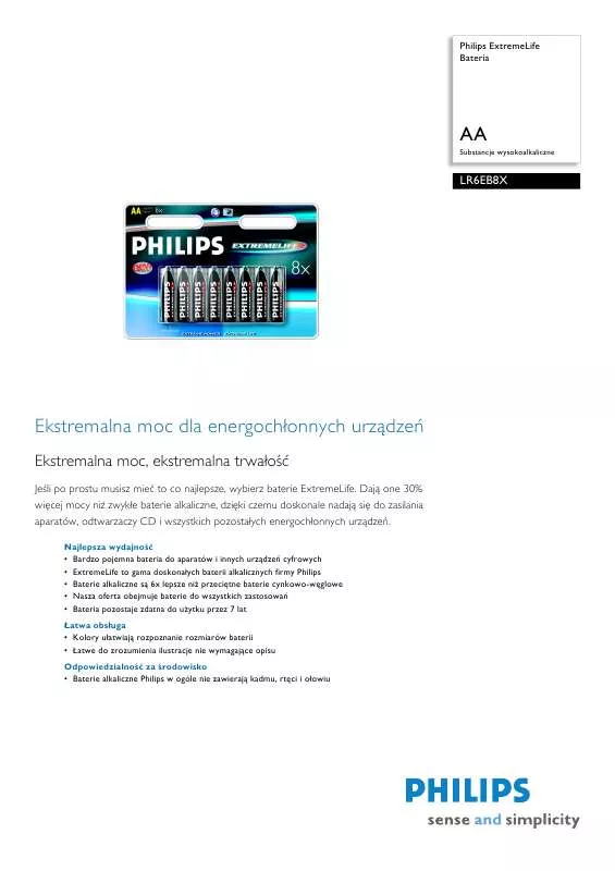 Mode d'emploi PHILIPS LR6EB8X