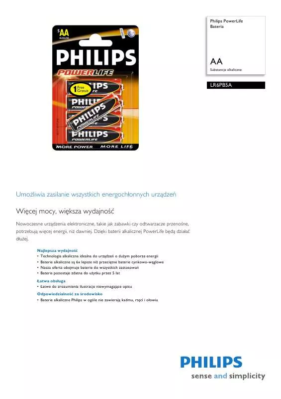 Mode d'emploi PHILIPS LR6PB5A