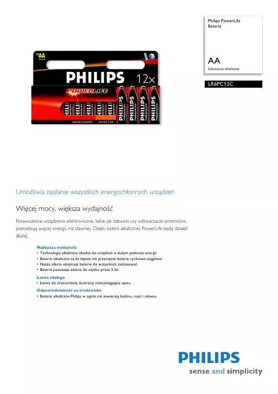 Mode d'emploi PHILIPS LR6PC12C