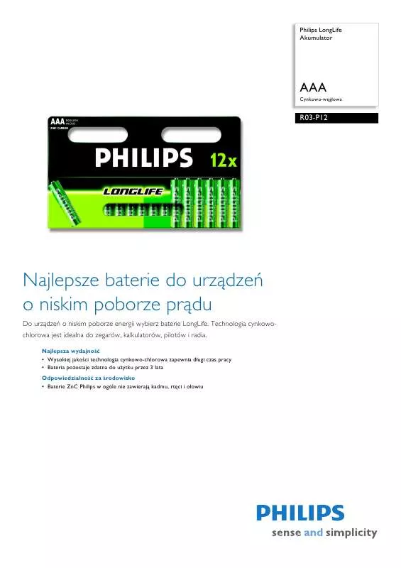 Mode d'emploi PHILIPS R03-P12