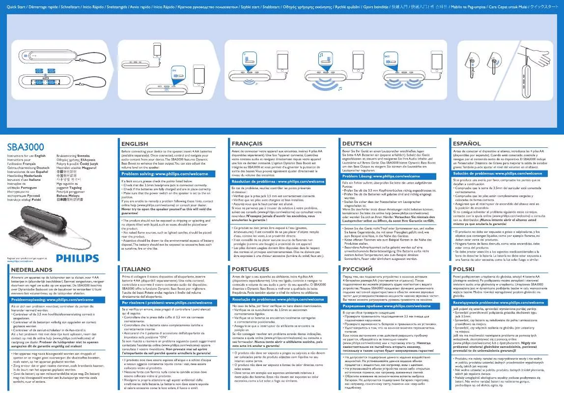 Mode d'emploi PHILIPS SBA3000