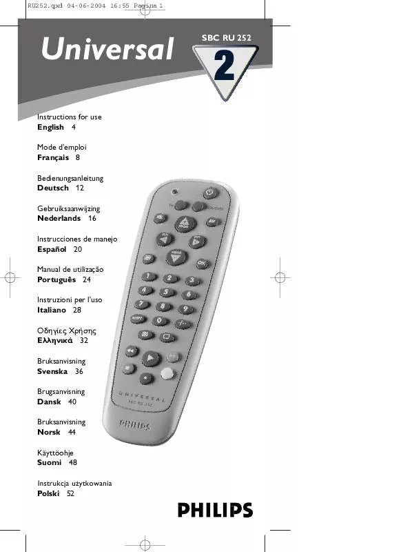 Mode d'emploi PHILIPS SBCRU252