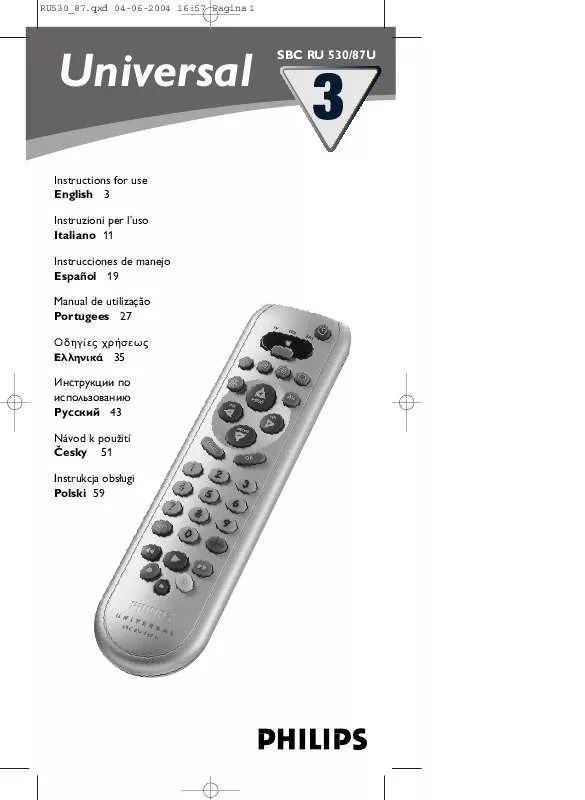 Mode d'emploi PHILIPS SBCRU510/87U