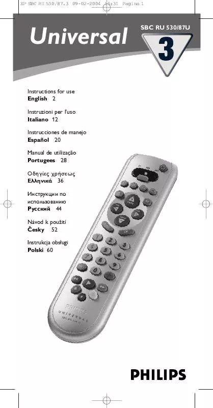 Mode d'emploi PHILIPS SBCRU530/87U