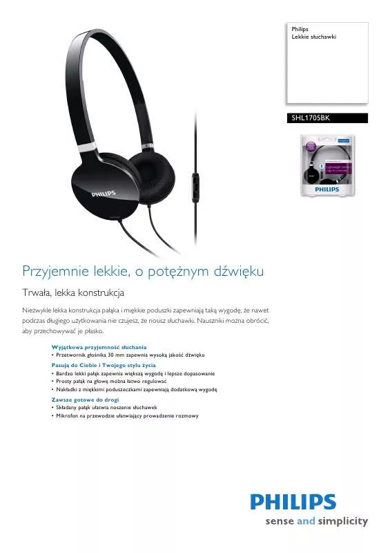 Mode d'emploi PHILIPS SHL1705BK