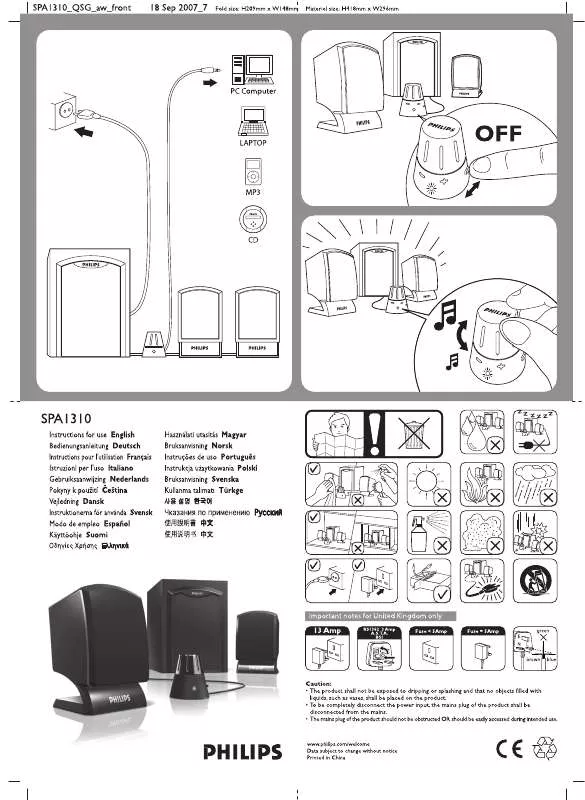 Mode d'emploi PHILIPS SPA1310