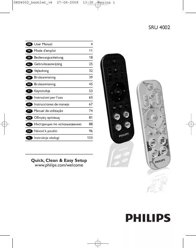 Mode d'emploi PHILIPS SRU4002B